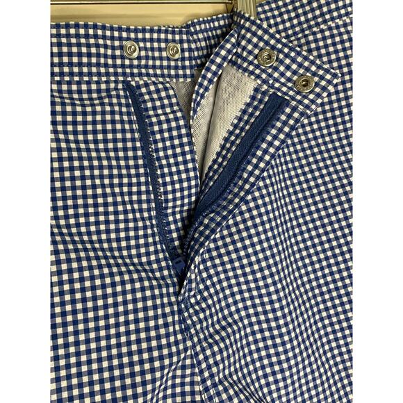 Lands End Mens Swimsuit XL 40-42 Swim Trunks Blue Checked Plaid - Picture 6 of 7